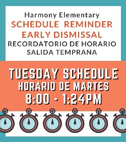 Tuesday Dismissal - 1:24pm